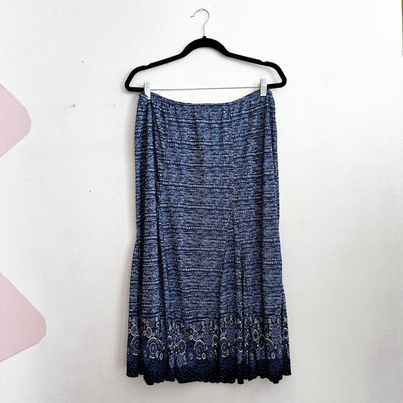 Vintage Y2K Blue Maxi Skirt 2000s Boho Grunge Retro 90s Whimsigoth 1X - Picture 1 of 5